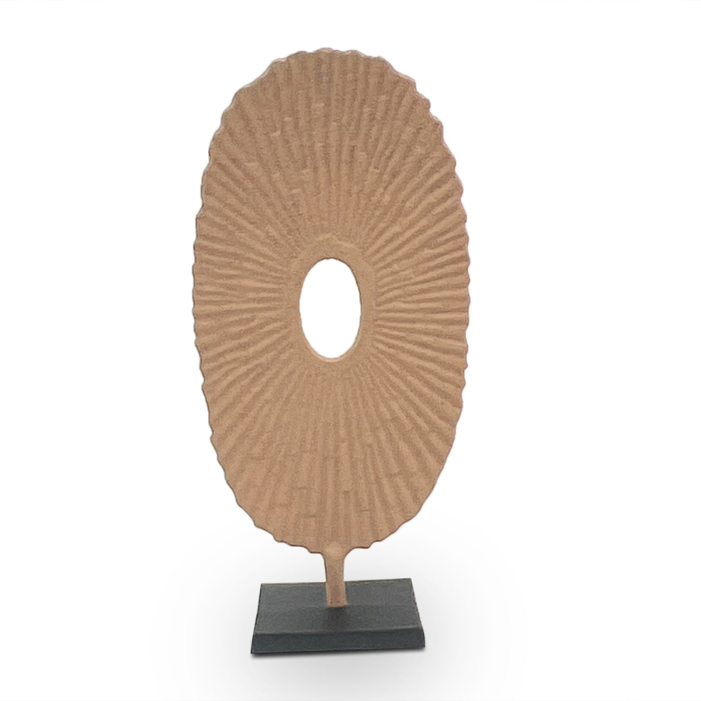 Metal Abstract Sculpture Beige & Black-Small